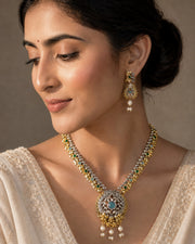 Akriti Dual Tone Stone Necklace Set